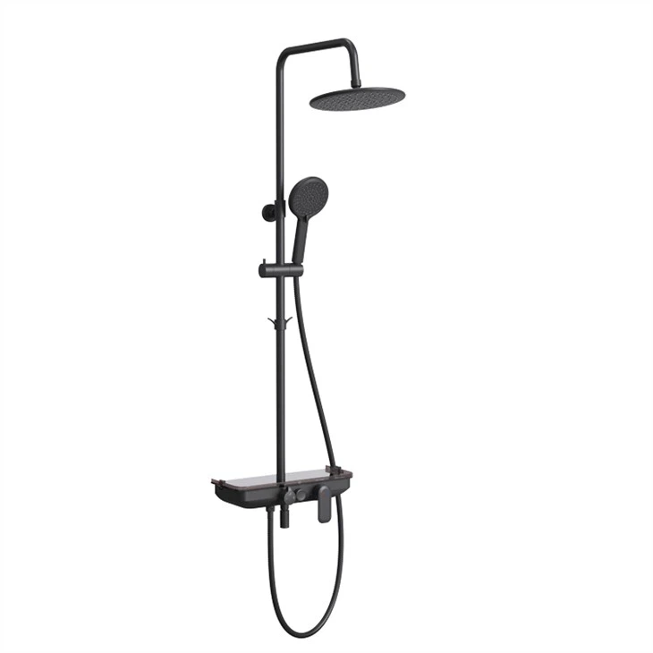 matte black rain shower system